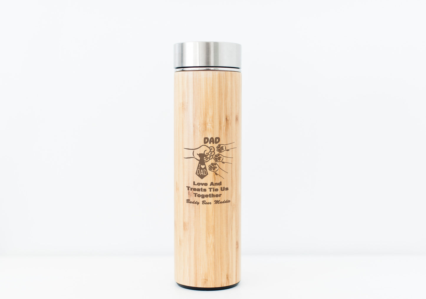 Dog DAD Bamboo Water Bottle