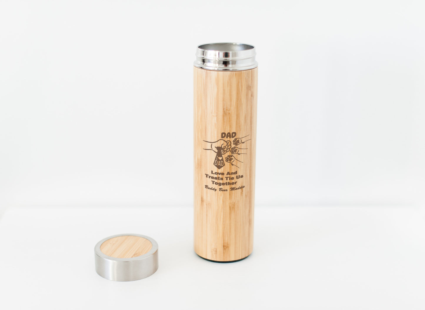 Dog DAD Bamboo Water Bottle