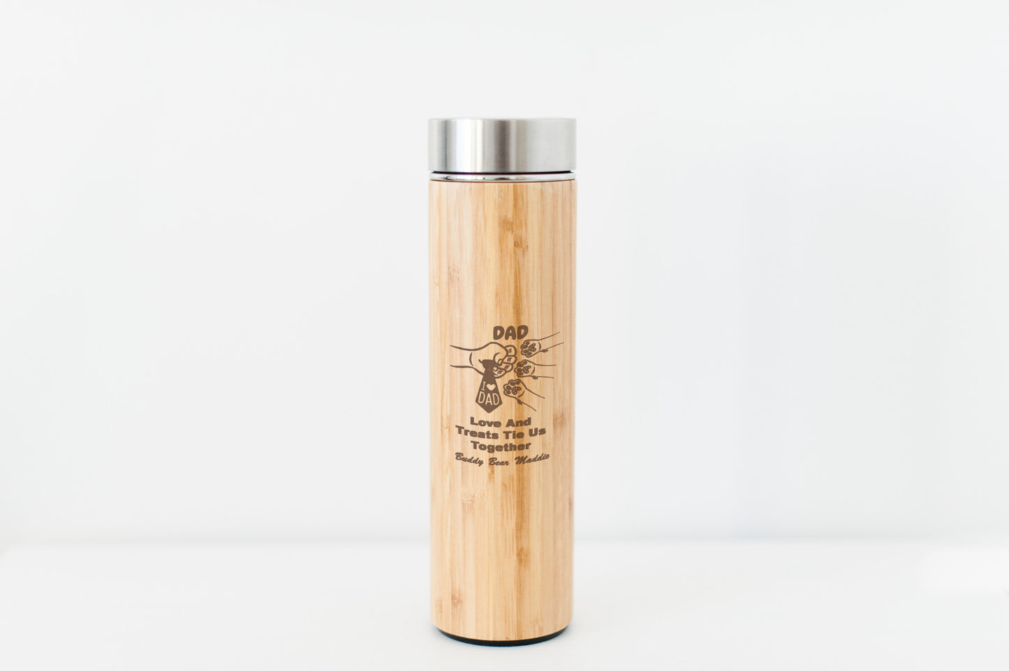 Dog DAD Bamboo Water Bottle