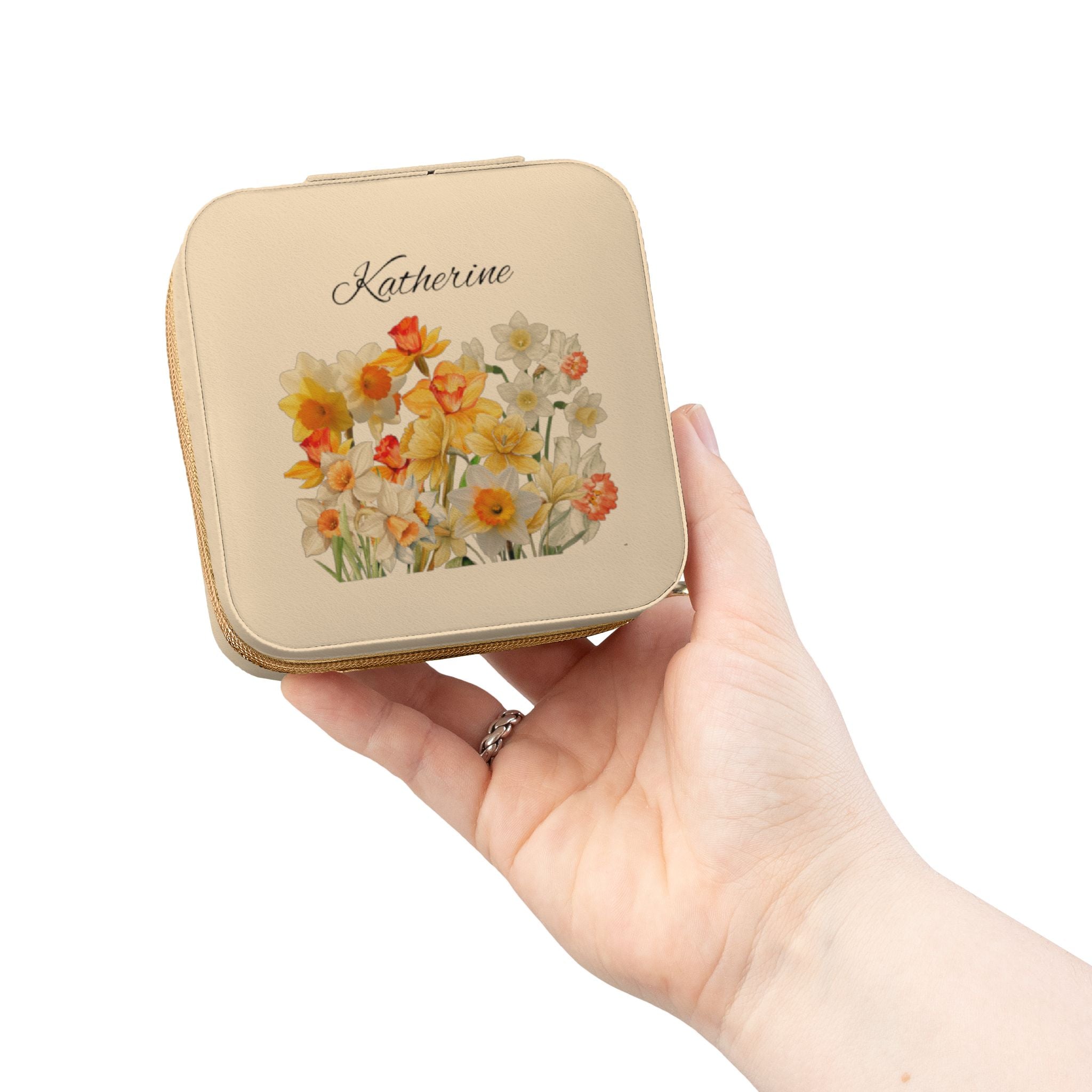 Jewelry Travel Case with Monthly Birth Flowers