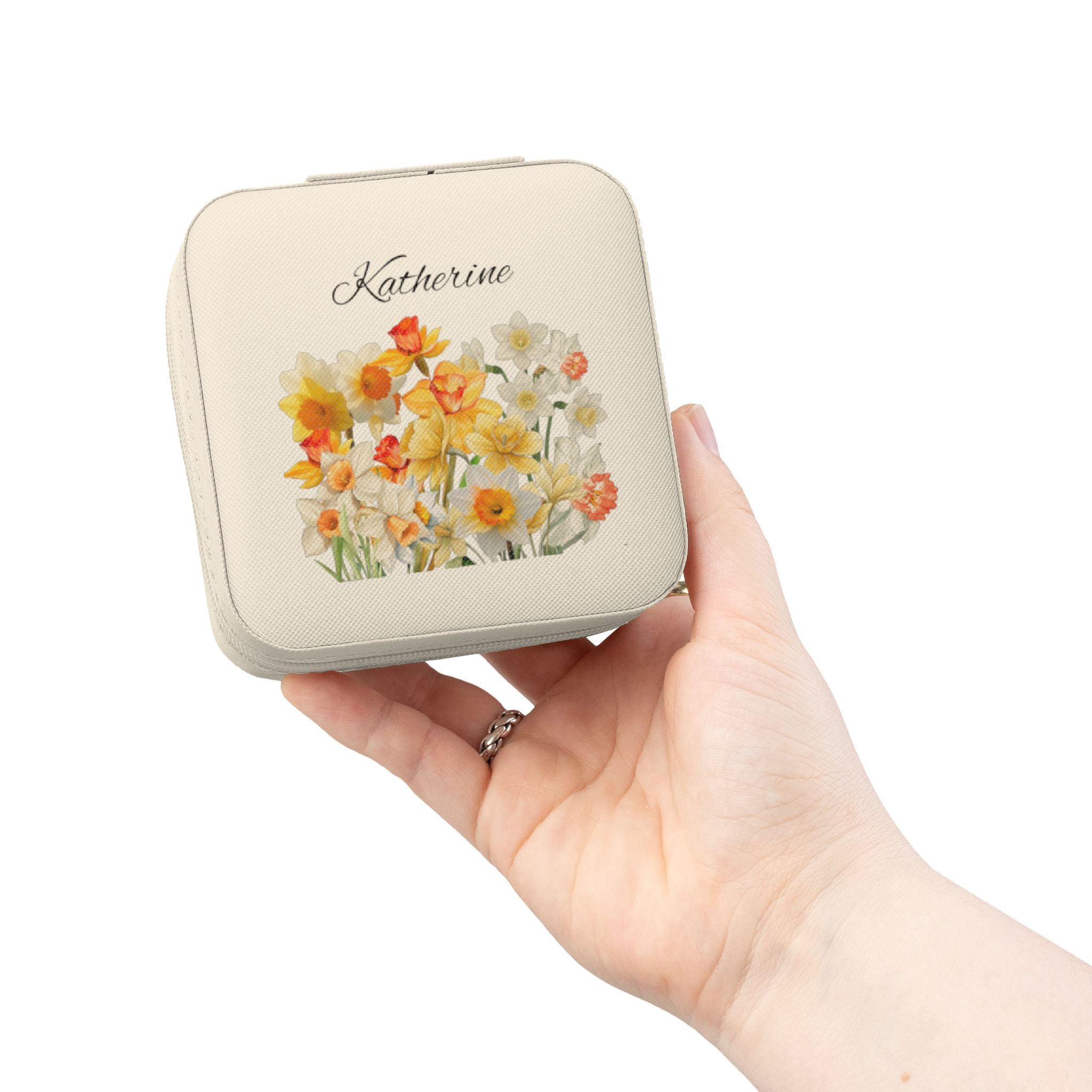 Jewelry Travel Case with Monthly Birth Flowers