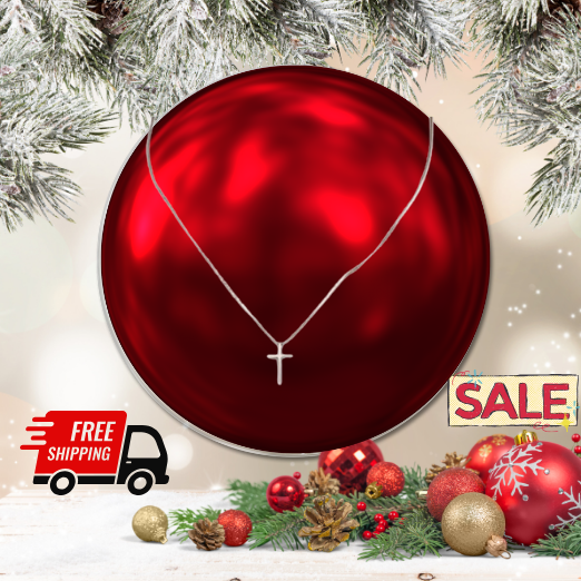 Cross Pendant Necklace Elegant Collarbone chain, 925 Silver, Silver Plated Hypoallergenic and Nickel-Free