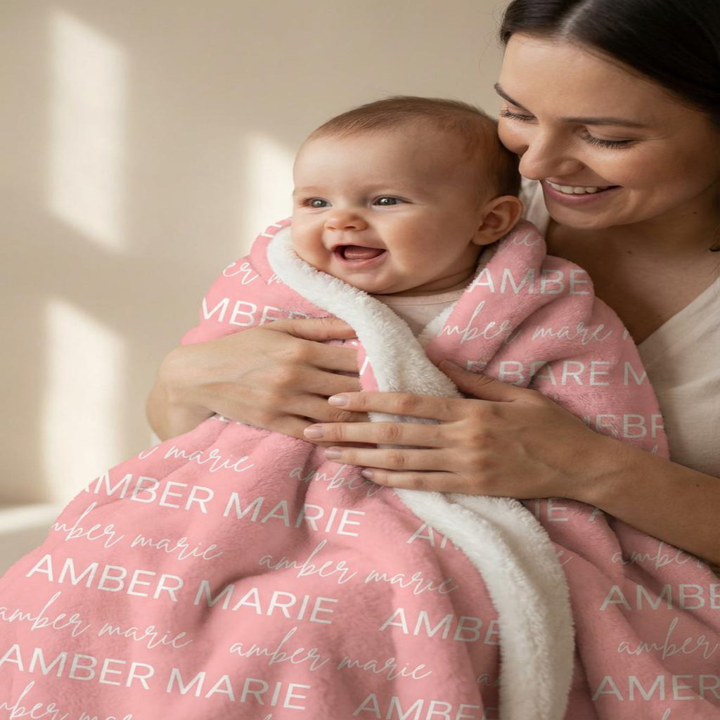 Custom Baby Gift – Personalized Baby Name Blanket, Custom Baby Blanket with Name, Newborn Hospital Blanket, Baby Name Swaddle, Toddler and beyond