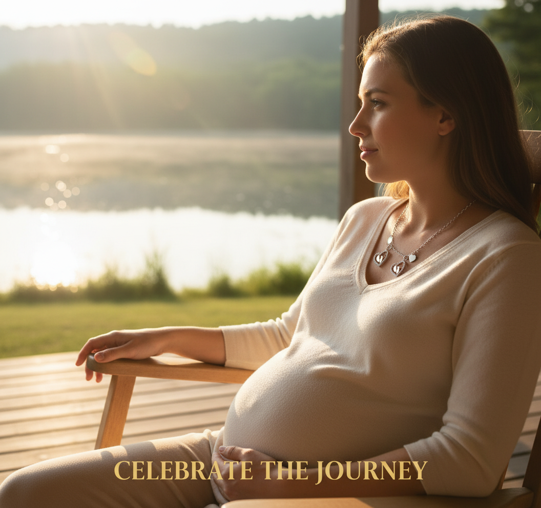 Mama to be for twins Baby Hearts Necklace