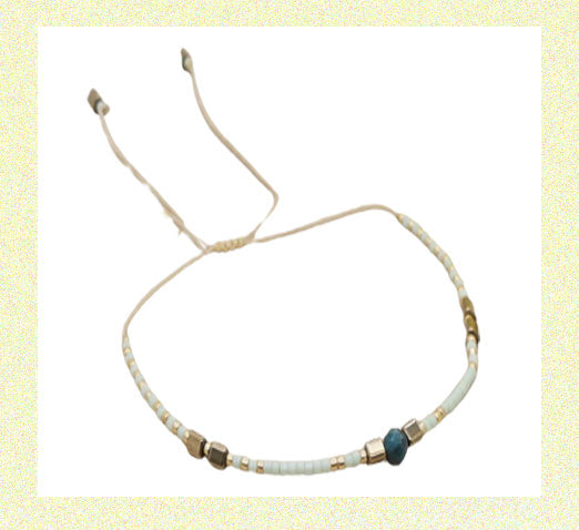 Braided Rope Bracelet Handmade Tiny Bead Friendship and Love