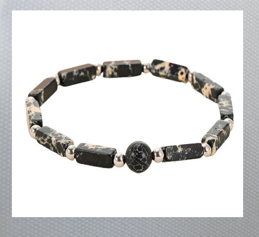 Healing Beaded Bracelet Elastic Relief Healing Hand Jewelry stretch band Black Emperor Men/Women