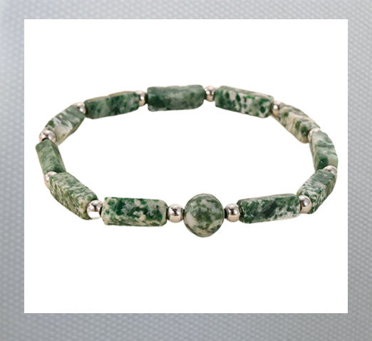 Green Dot Crystal Beads Hand Bracelet Healing Anxiety Balance stretch band Green Dot Men/Women