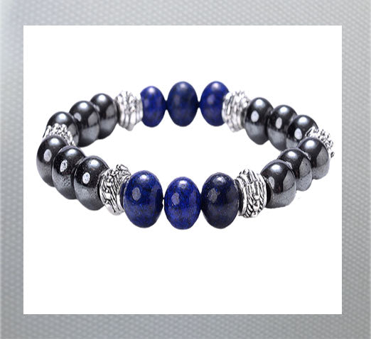 Volcanic Stone Hematite Bracelet and Tiger Eye Beads Bangles. Hematite is known for it grounding and calming properties, while tiger eye is believed to bring good luck and protection. Men and Women