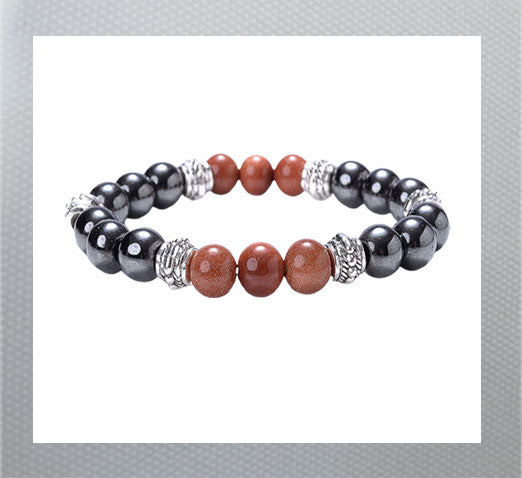 Volcanic Stone Hematite Bracelet and Tiger Eye Beads Bangles. Hematite is known for it grounding and calming properties, while tiger eye is believed to bring good luck and protection. Brown Sparkle and Black Shiney beads. Men and Women