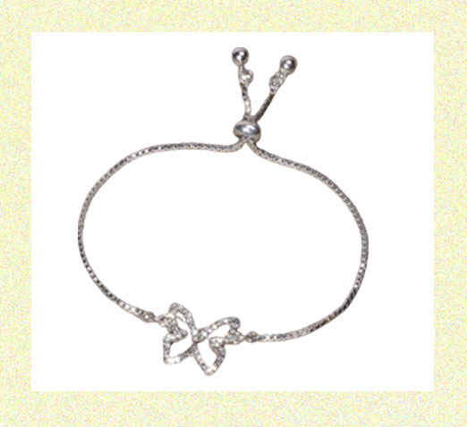 Shiny Rhinestones Hollow Butterfly Shape Tennis bracelet elegant copper SILVER