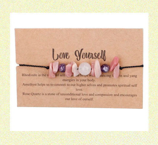 Adjustable Braid Bracelet Crystal Stone beads Rope Bracelet