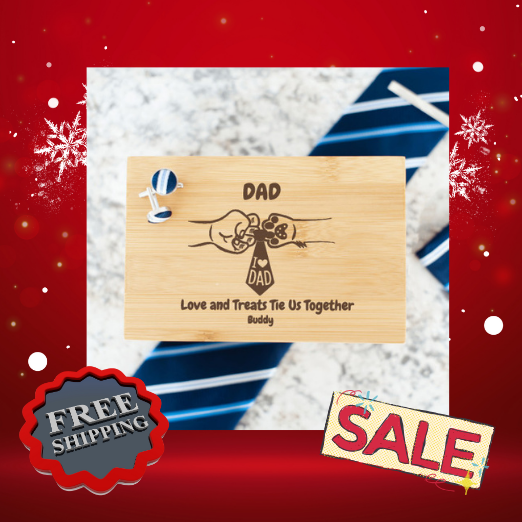 Custom Dad Dog Paws Tie Box