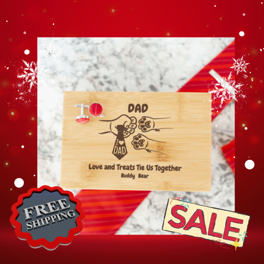 Custom Dad Dog Paws Tie Box