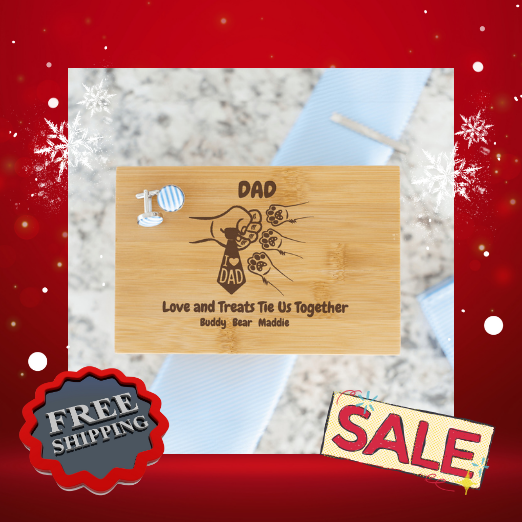 Custom Dad Dog Paws Tie Box
