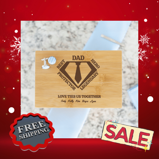 Custom Design Bamboo Tie Box Super Dad