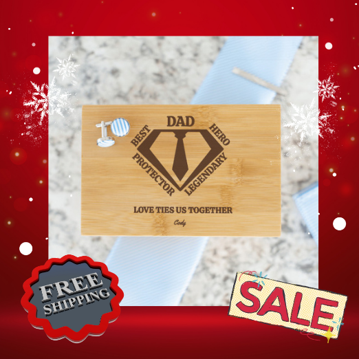 Custom Design Bamboo Tie Box Super Dad