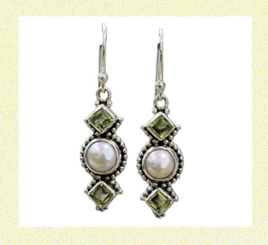 Geometric Shape inlaid Synthetic Gemstone Dangle Earrings Alloy Synthetic Gems