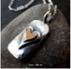 Retro Funky Simple Heart Double layer SILVER Pendant Necklace Vintage Man or Women