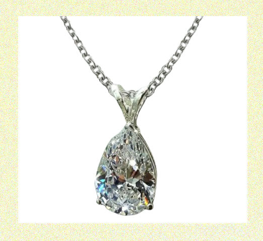White Rhinestone Water Drop Necklace Zinc Alloy WHITE SILVER