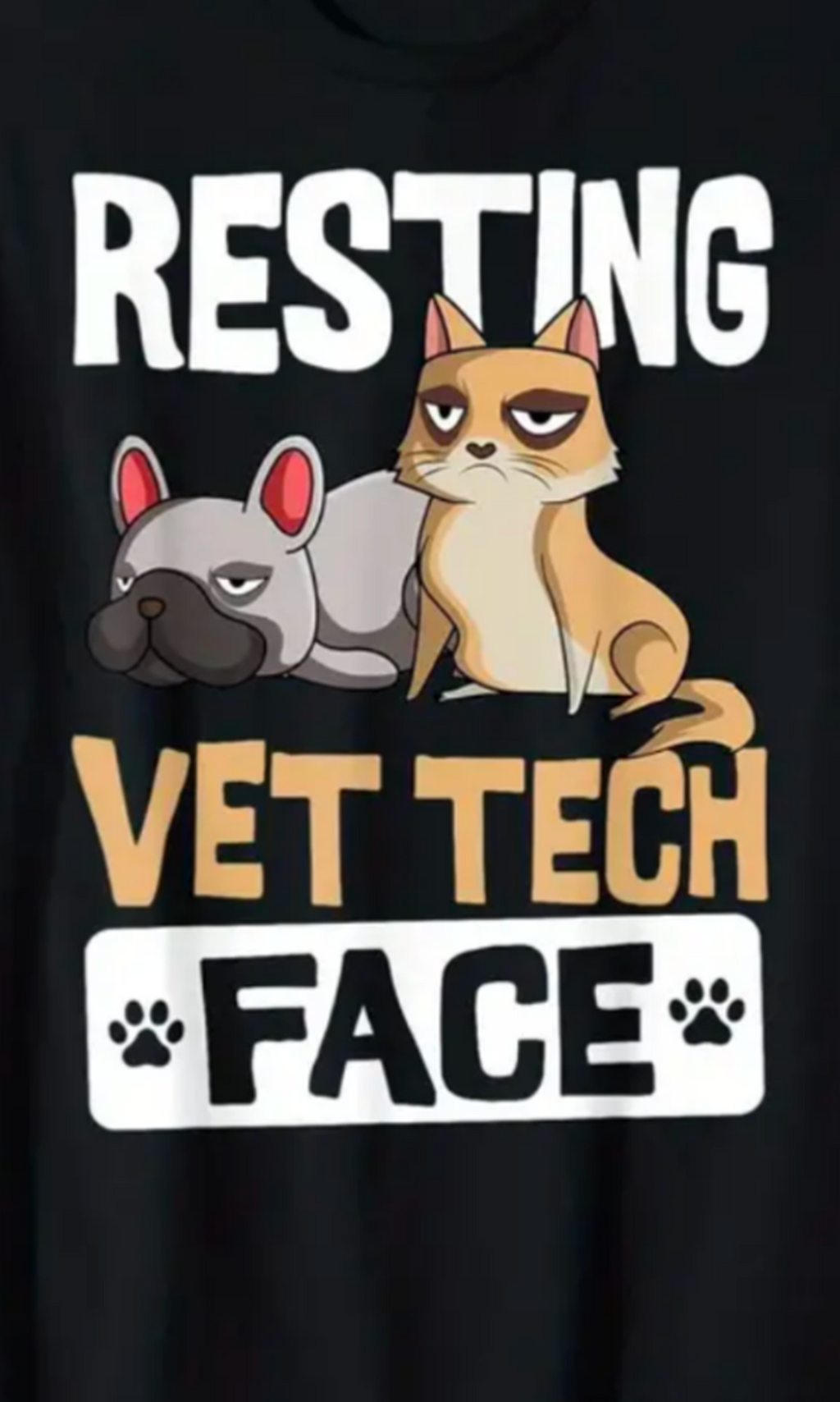 Resting Vet Tech Face UV Printed MDF Signs 6x10