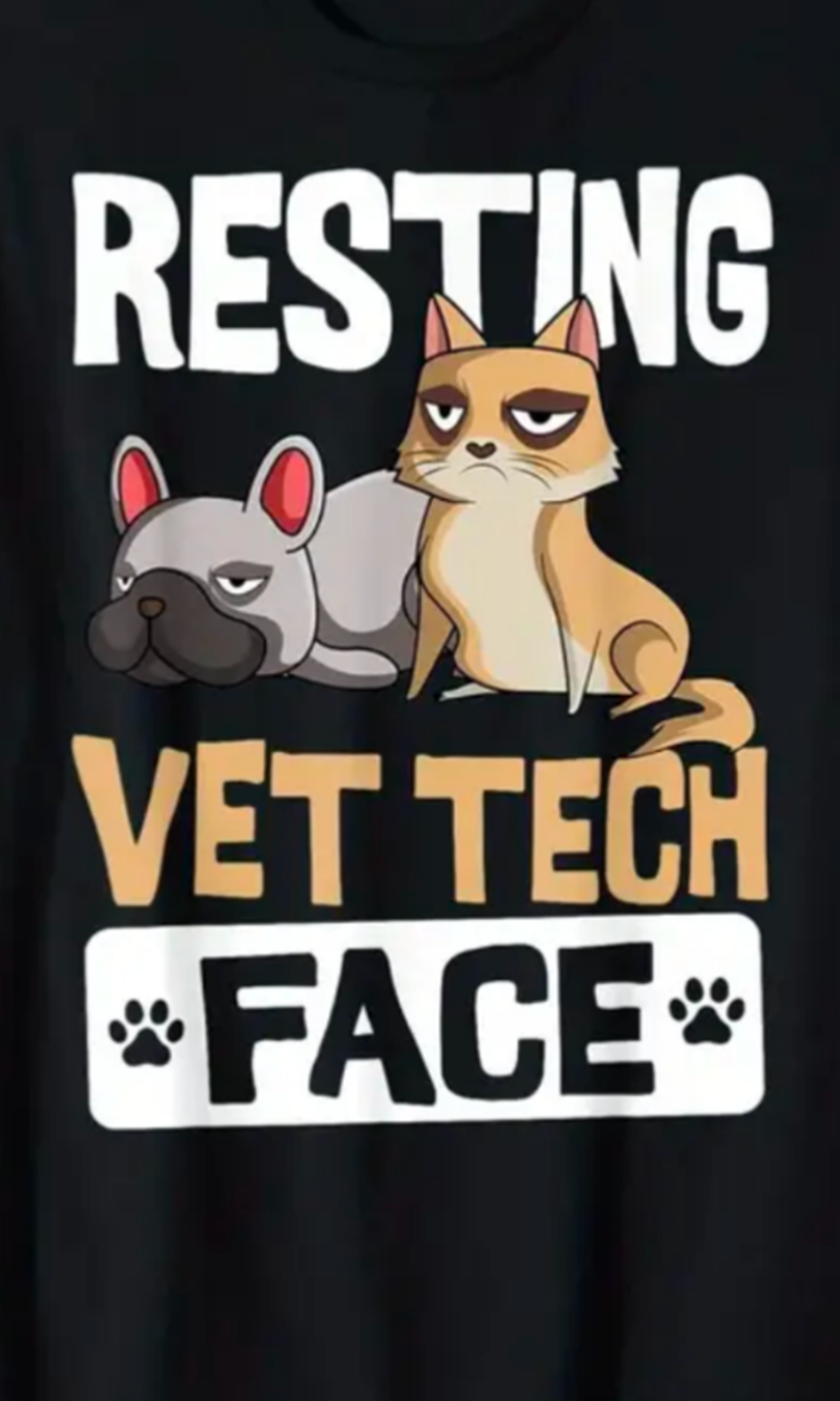 Resting Vet Tech Face UV Printed MDF Signs 6x10