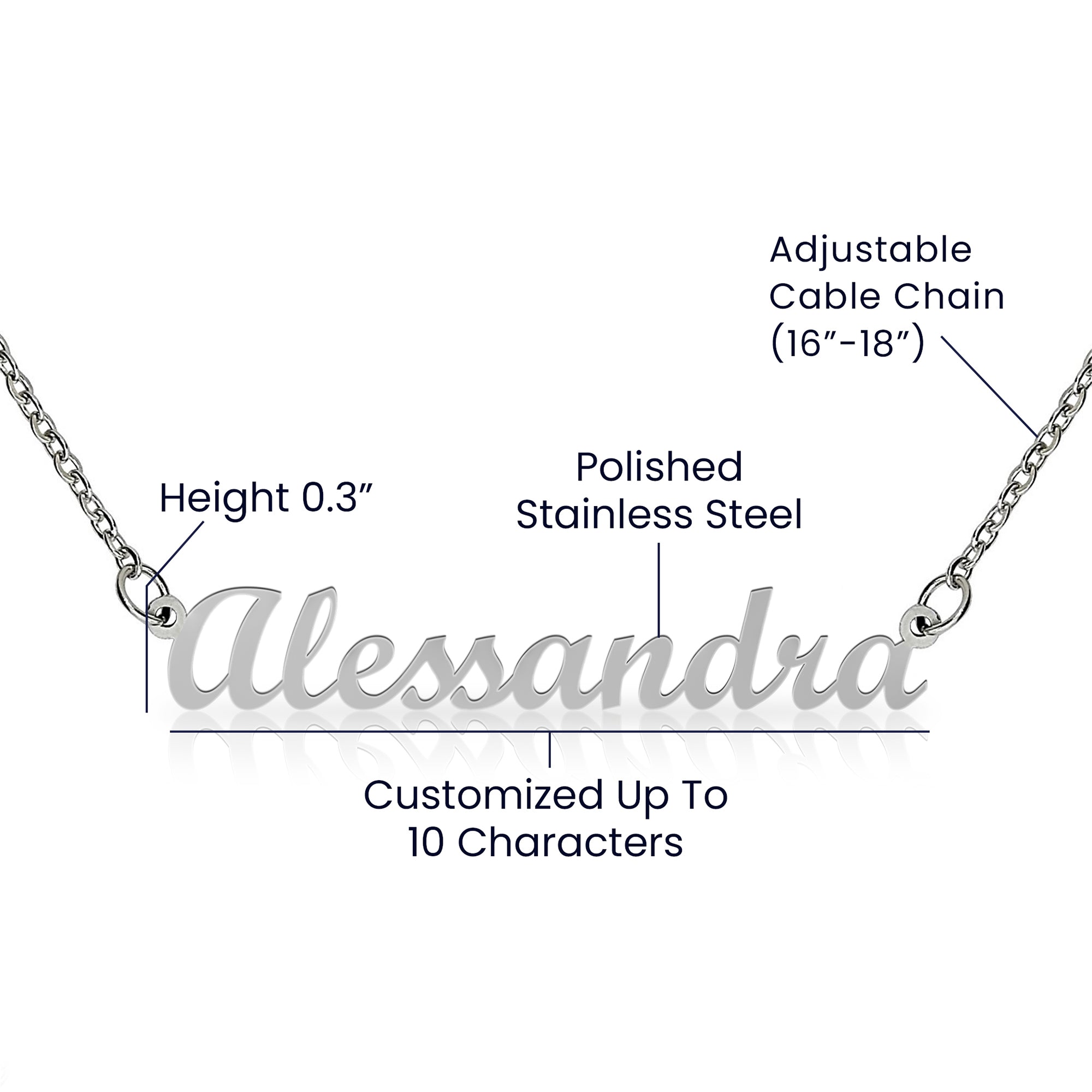 Luxury Personalized Name Necklace for Women – Custom Gold or Silver – A Gift They’ll Treasure Forever