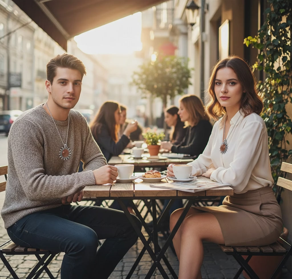 Vintage Yin Yang Charm Pendant Necklace Chinese Tai Chi Necklace Zinc Alloy Vintage Boho BLACK and COPPER