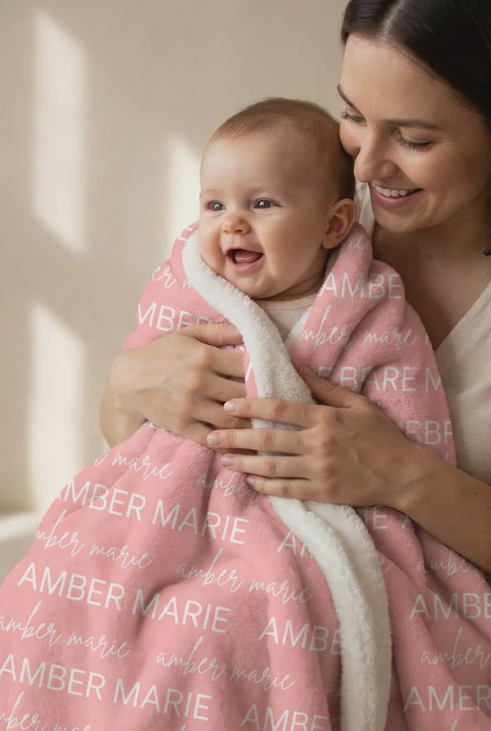 Custom Baby Gift – Personalized Baby Name Blanket, Custom Baby Blanket with Name, Newborn Hospital Blanket, Baby Name Swaddle, Toddler and beyond