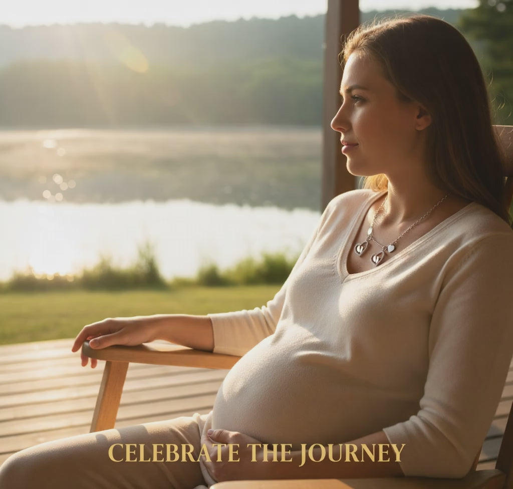 Mama to be for twins Baby Hearts Necklace