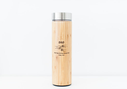 Dog DAD Bamboo Water Bottle Fist Pump