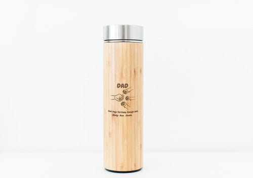 Dog DAD Bamboo Water Bottle Fist Pump