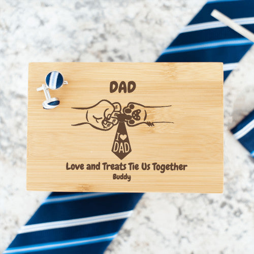 Custom Dad Dog Paws Tie Box