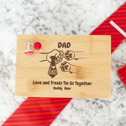 Custom Dad Dog Paws Tie Box