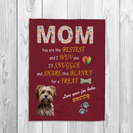 Custom Design Minky Fleece Blanket for MOM