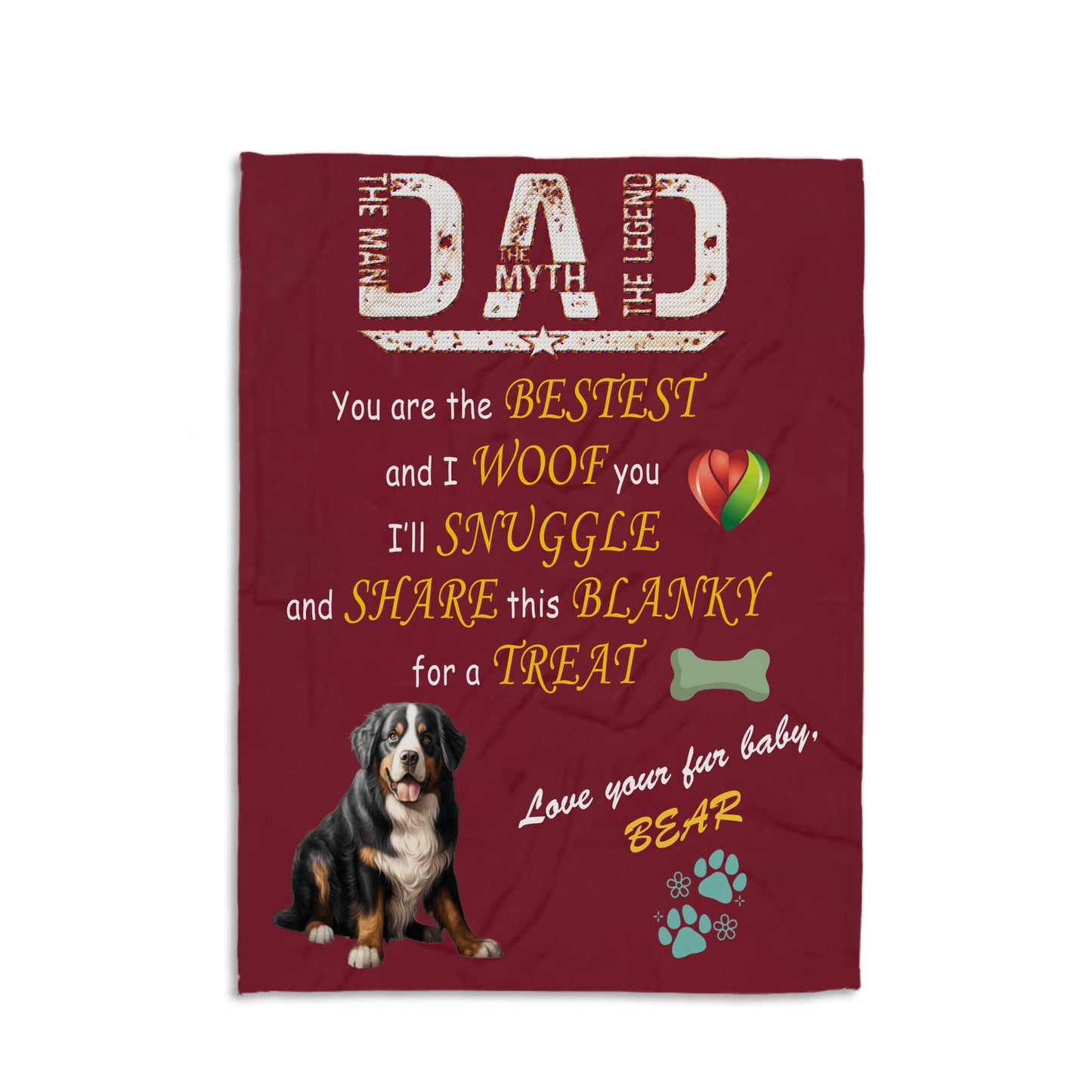 Custom Design Minky Fleece Blanket for DAD