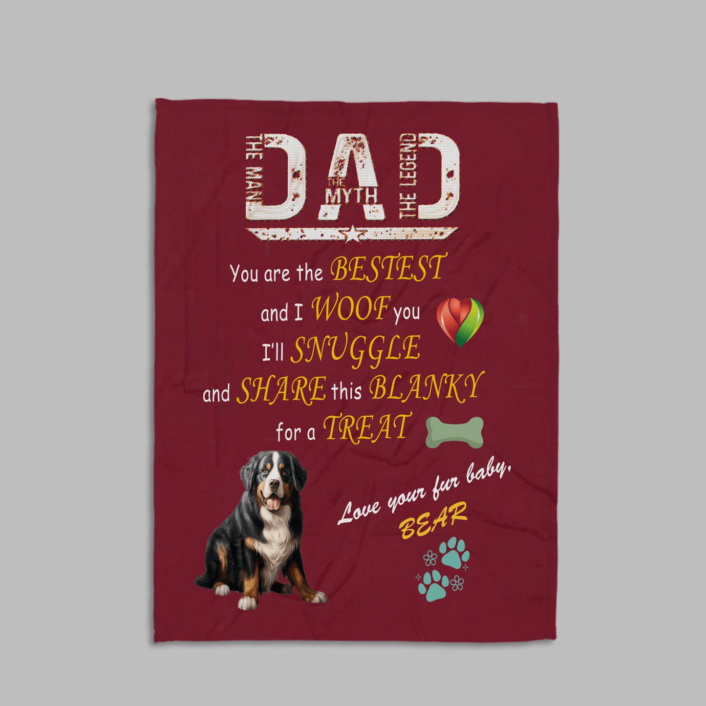 Custom Design Minky Fleece Blanket for DAD
