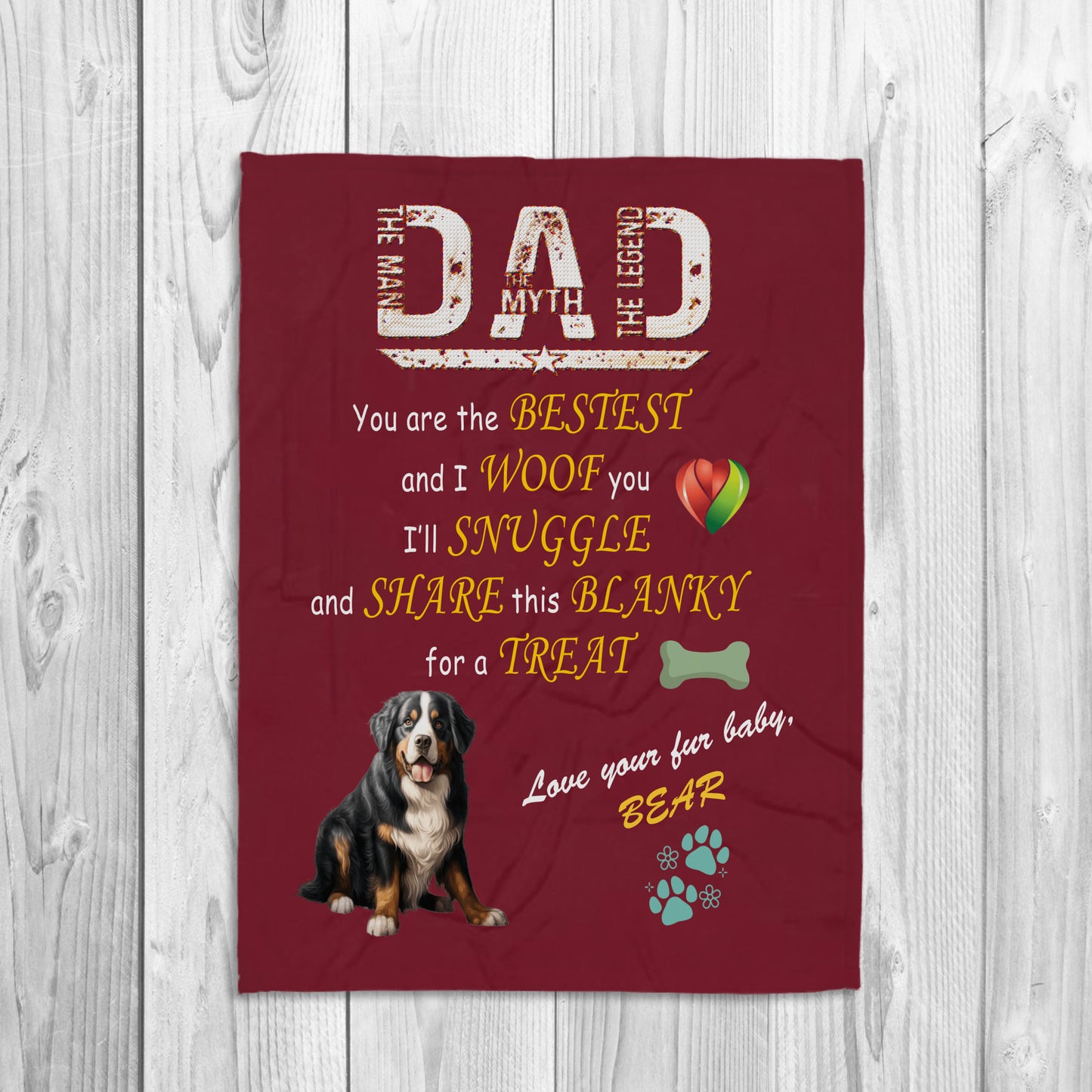 Custom Design Minky Fleece Blanket for DAD