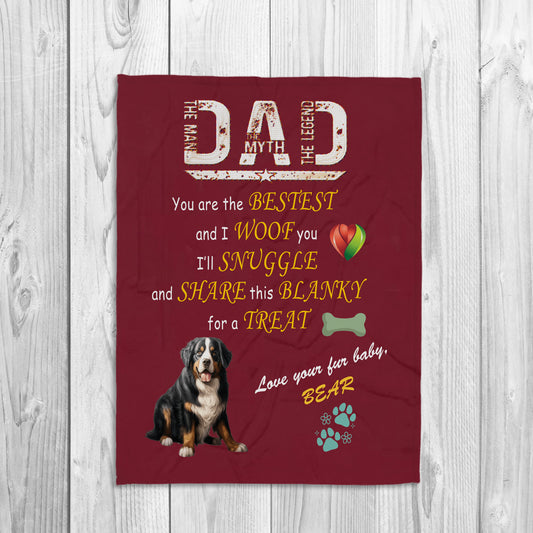 Custom Design Minky Fleece Blanket for DAD