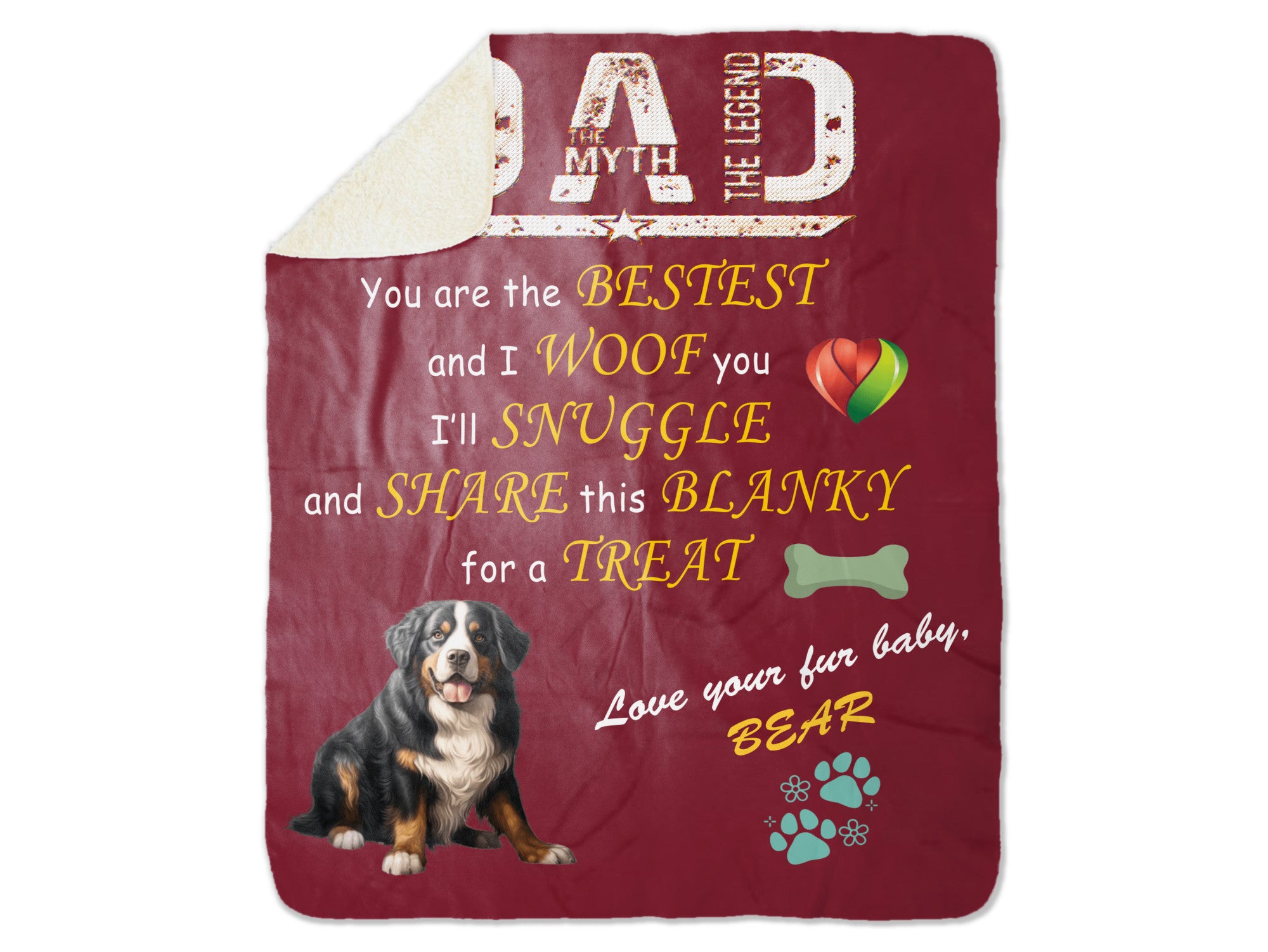 White Sherpa Polar fleece blanket Double layer 60x80 DAD