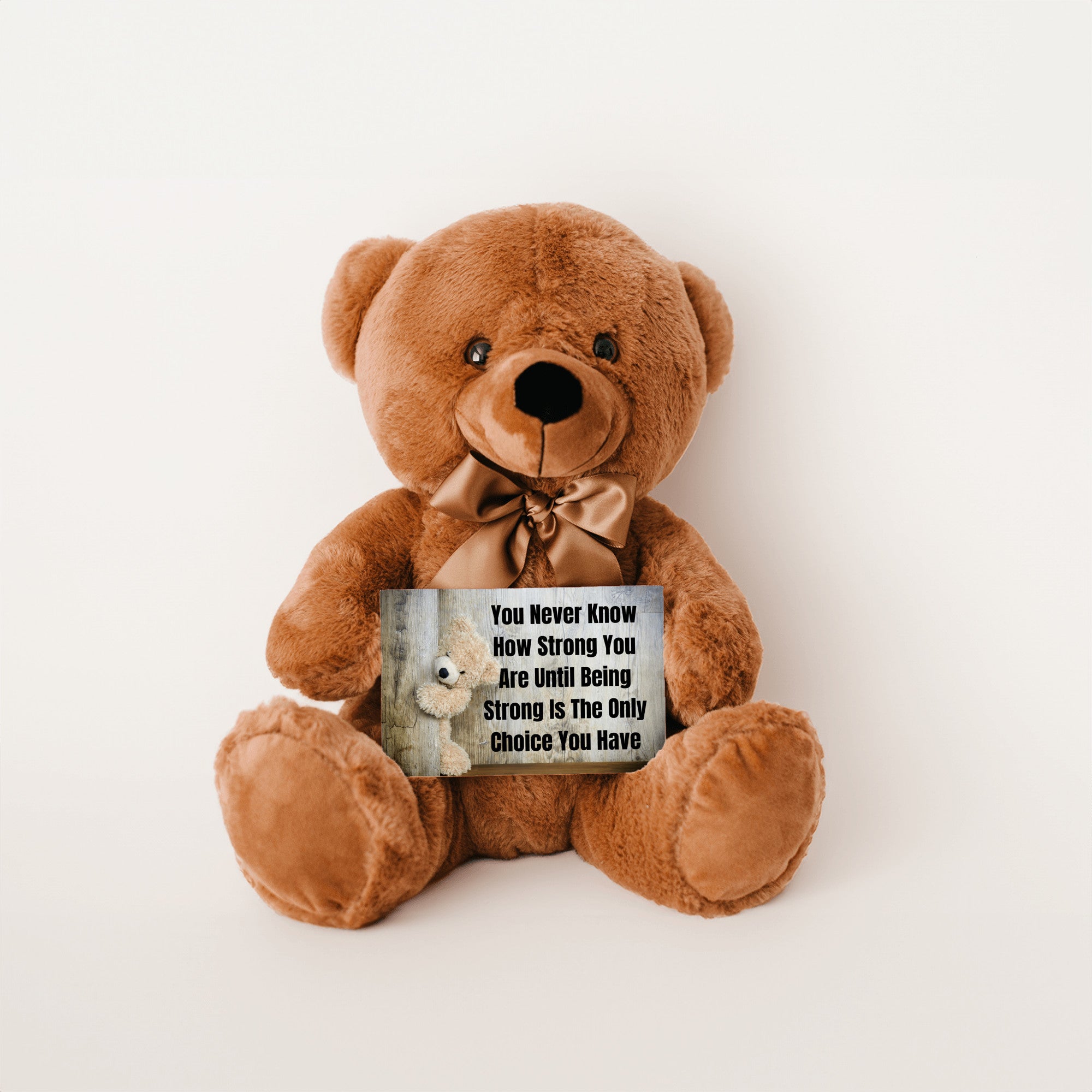 Teddy Bear with Sign You Never Know how Strong You Are
