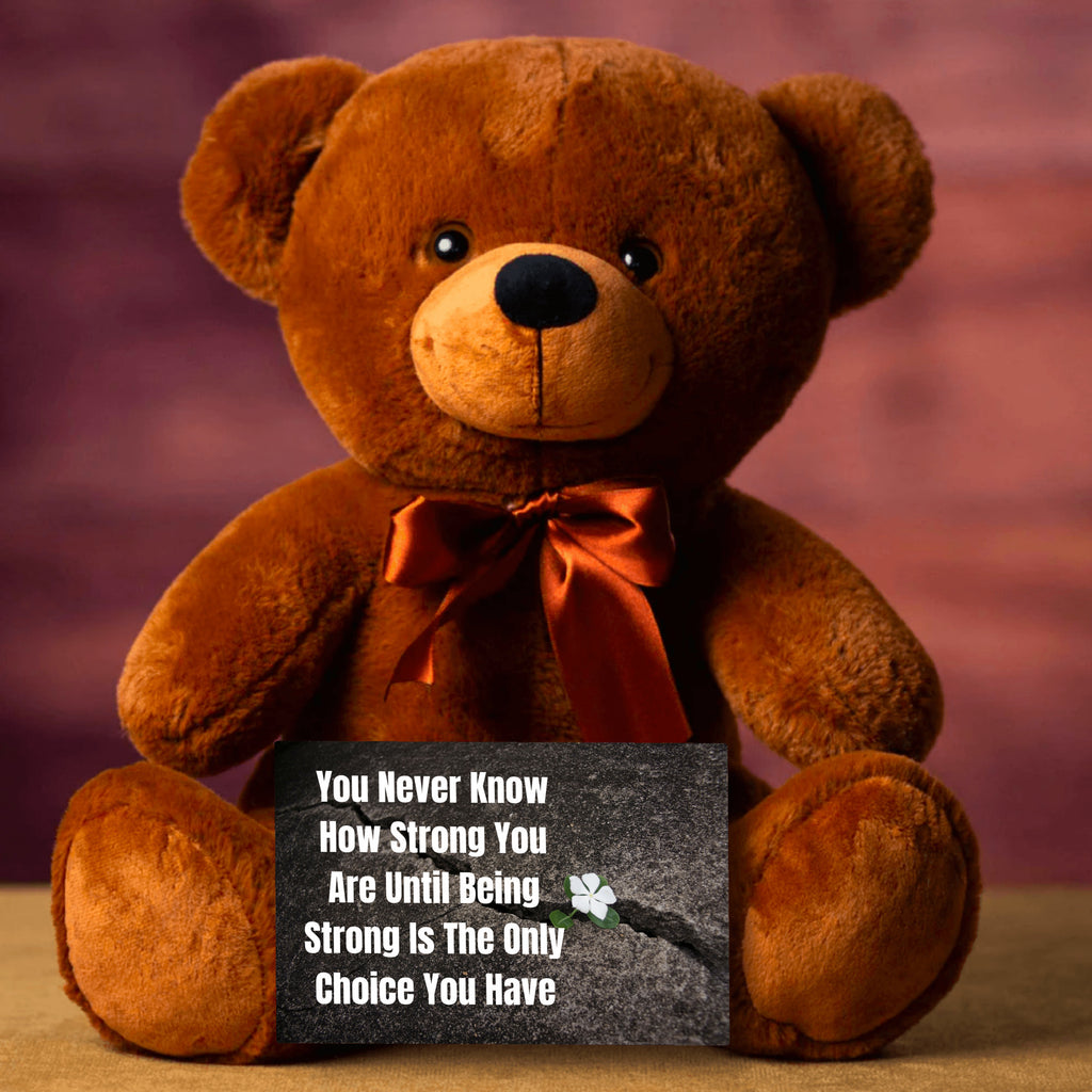 Teddy Bear with Sign You Never Know how Strong You Are