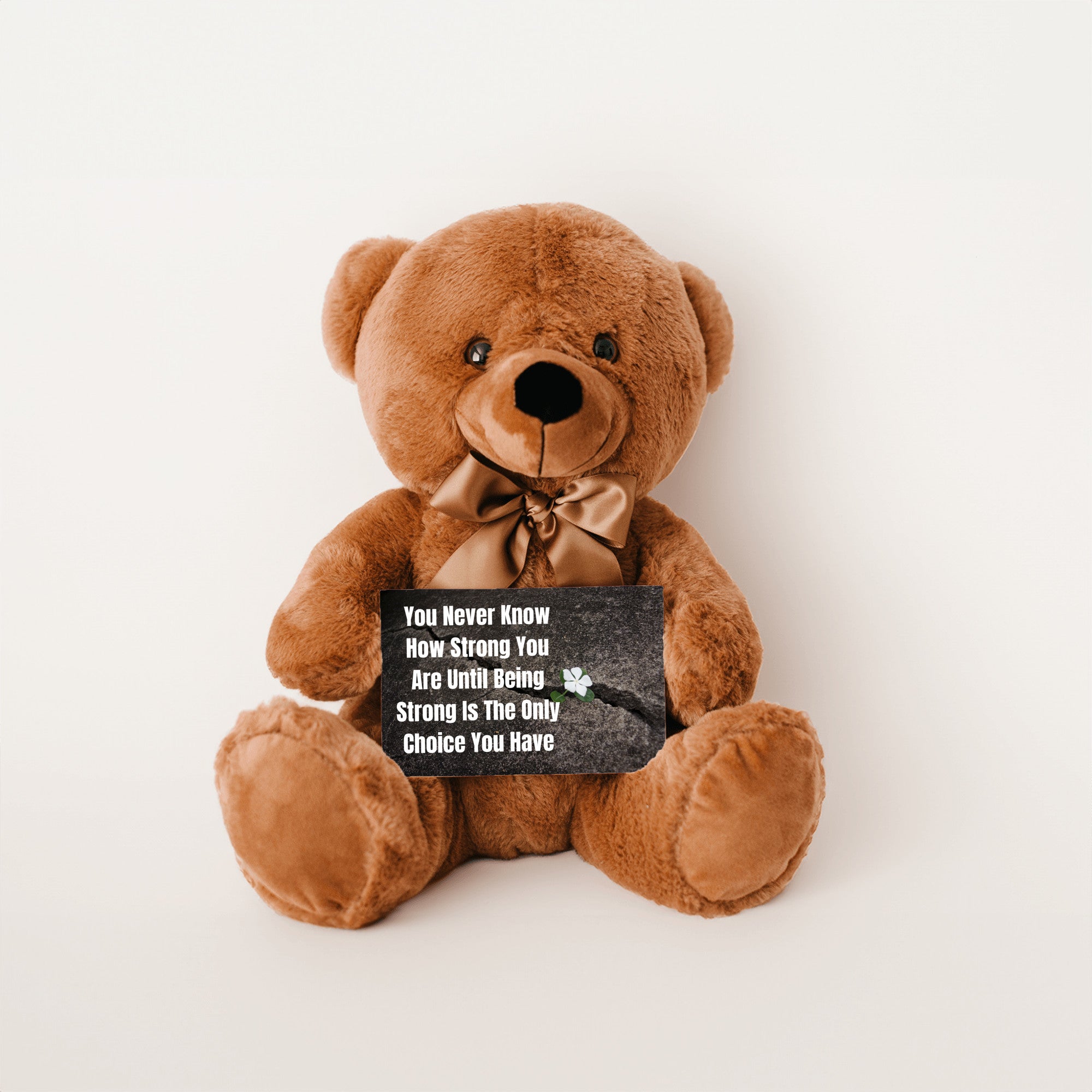 Teddy Bear with Sign You Never Know how Strong You Are