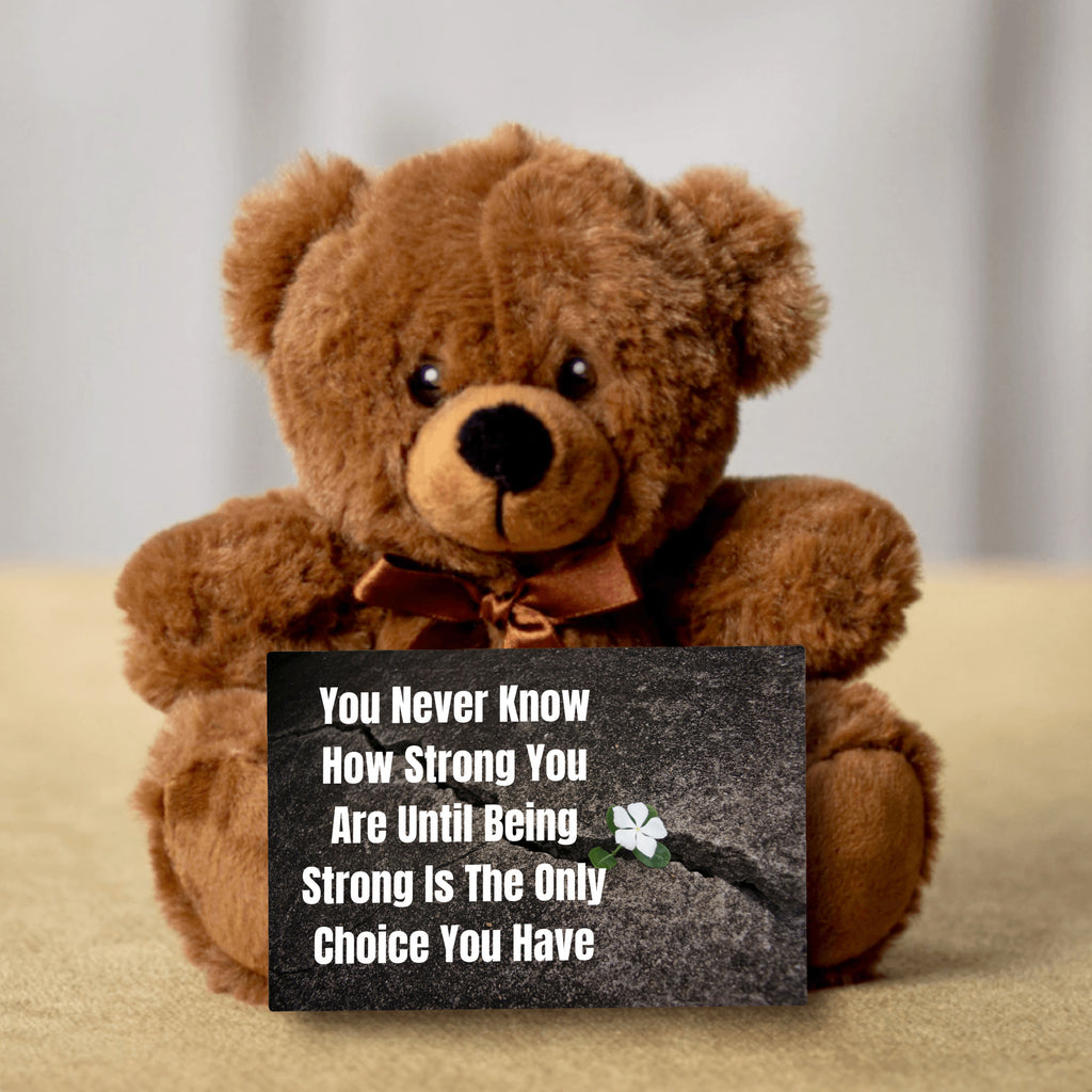 Teddy Bear with Sign You Never Know how Strong You Are