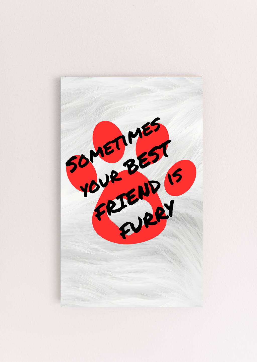 Sometimes Your Best Friend is Furry Dog and Cat Lover UV Printed MDF Sign - 6x10