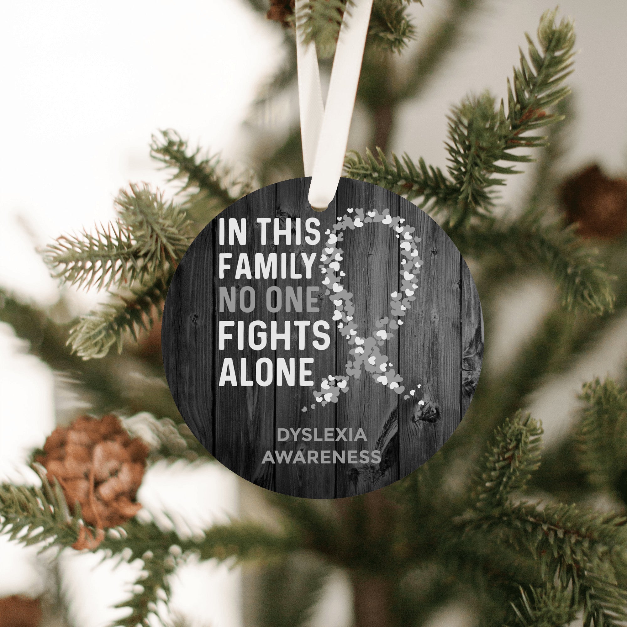 Dyslexia Awareness Christmas Ornament