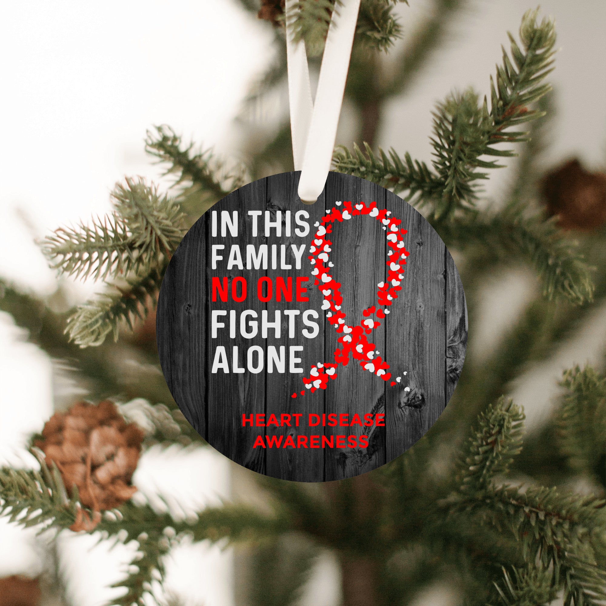 Heart Disease Awareness Christmas Ornament