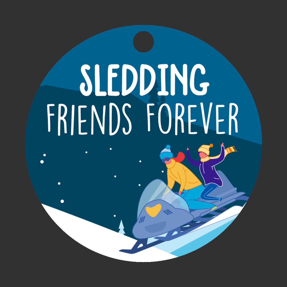 Snowmobiling Together Christmas Ornament