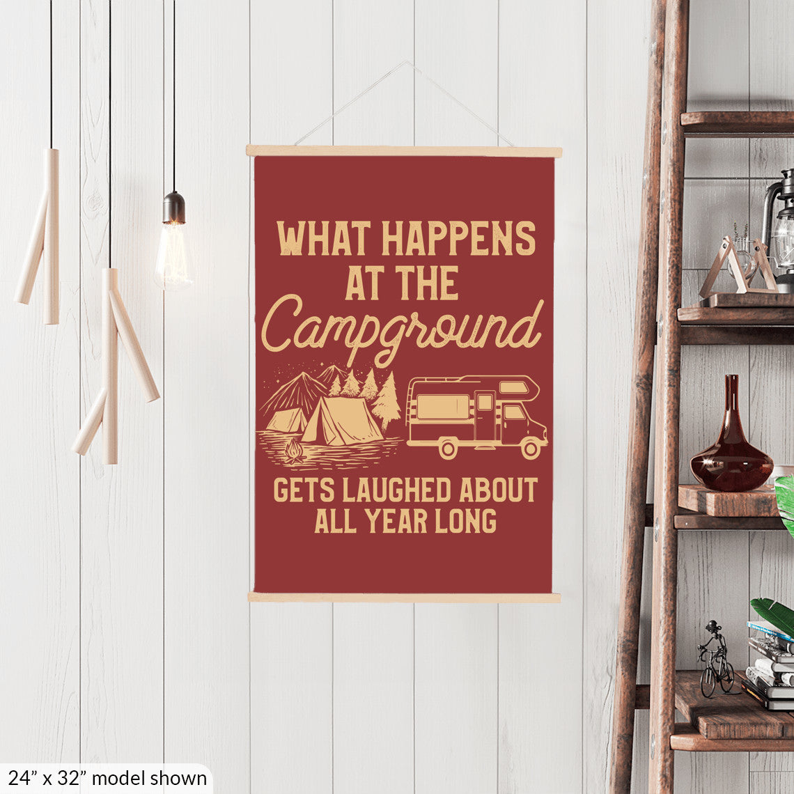 What Happens At The Campground Hanging Canvas