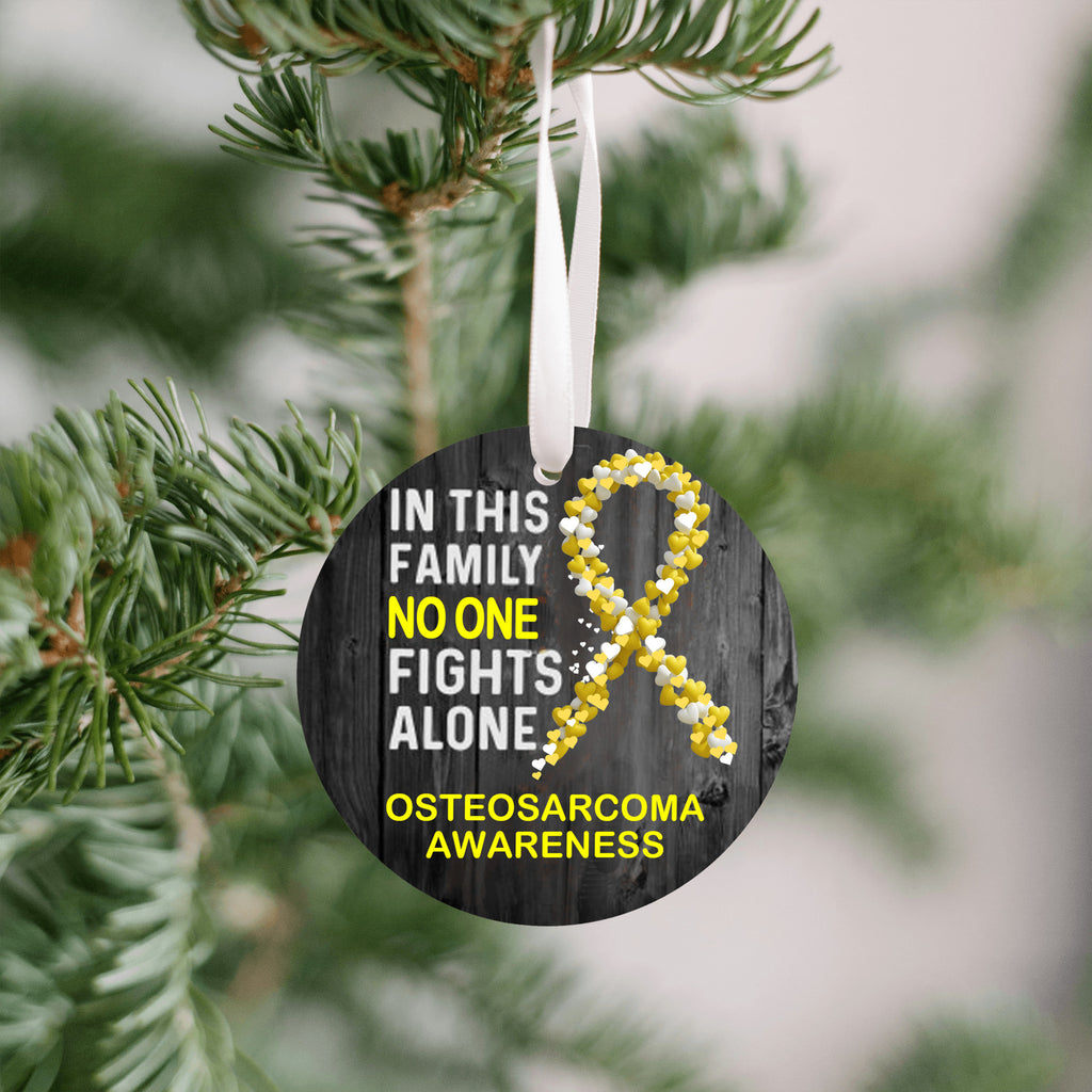 Osteosarcorma Awareness Ornament UV Printed Plastic Christmas Ornament