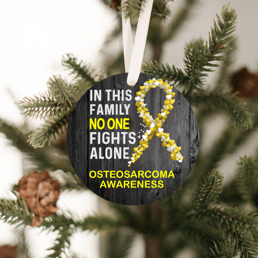 Osteosarcorma Awareness Ornament UV Printed Plastic Christmas Ornament
